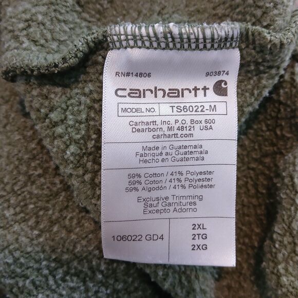 ​Carhartt Men's 2XL Loose Fit Midweight Hoodie Moss Green Logo Sleeve TS6022-M - Picture 12 of 15